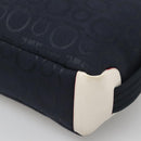 Salvatore Ferragamo Gancini Shoulder Bag Canvas Navy Silver Auth bs24930-15