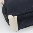 Salvatore Ferragamo Gancini Shoulder Bag Canvas Navy Silver Auth bs24930-8