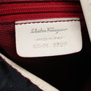 Salvatore Ferragamo Gancini Shoulder Bag Canvas Navy Silver Auth bs24930-11