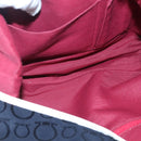 Salvatore Ferragamo Gancini Shoulder Bag Canvas Navy Silver Auth bs24930-9