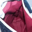 Salvatore Ferragamo Gancini Shoulder Bag Canvas Navy Silver Auth bs24930-19