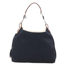 Salvatore Ferragamo Gancini Shoulder Bag Canvas Navy Silver Auth bs24930-2