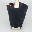 Salvatore Ferragamo Gancini Shoulder Bag Canvas Navy Silver Auth bs24930-3