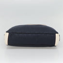 Salvatore Ferragamo Gancini Shoulder Bag Canvas Navy Silver Auth bs24930-5