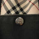 BURBERRY Nova Check Blue Label Hand Bag Canvas Nylon Black Beige Auth bs24936-10