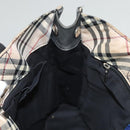 BURBERRY Nova Check Blue Label Hand Bag Canvas Nylon Black Beige Auth bs24936-18