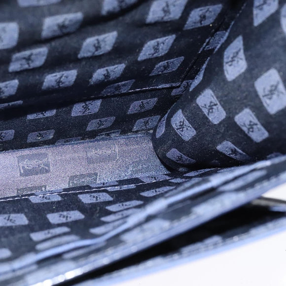 SAINT LAURENT Shoulder Bag Leather Blue Gold Auth bs24959