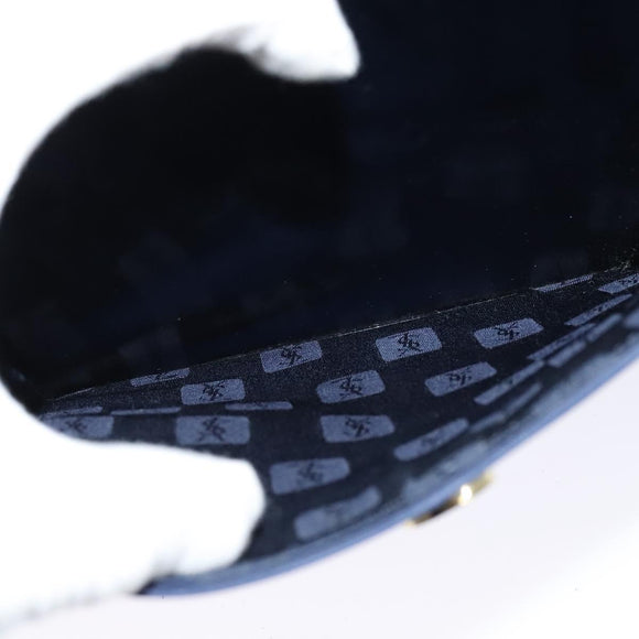 SAINT LAURENT Shoulder Bag Leather Blue Gold Auth bs24959