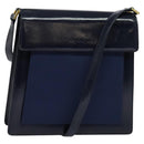 SAINT LAURENT Shoulder Bag Leather Blue Gold Auth bs24959-1