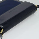 SAINT LAURENT Shoulder Bag Leather Blue Gold Auth bs24959-6