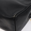 LOEWE Anagram Clutch Bag Leather Black Gold Auth bs24960-15