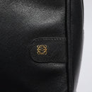 LOEWE Anagram Clutch Bag Leather Black Gold Auth bs24960-9