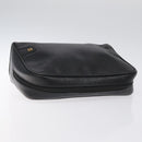 LOEWE Anagram Clutch Bag Leather Black Gold Auth bs24960-5