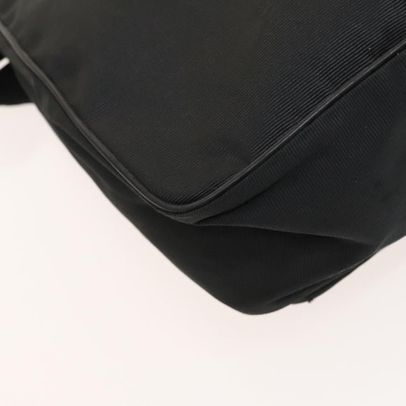 FENDI Shoulder Bag Nylon Black Silver Auth bs24965