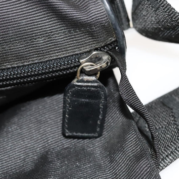 FENDI Shoulder Bag Nylon Black Silver Auth bs24965