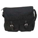 FENDI Shoulder Bag Nylon Black Silver Auth bs24965-13