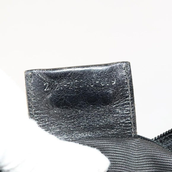 FENDI Shoulder Bag Nylon Black Silver Auth bs24965