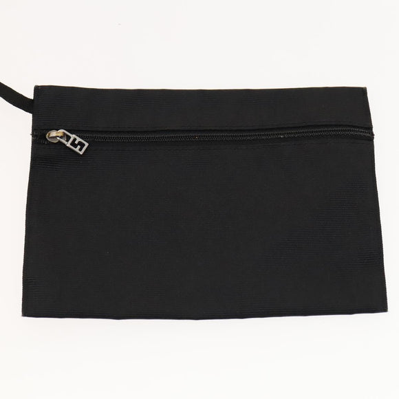 FENDI Shoulder Bag Nylon Black Silver Auth bs24965
