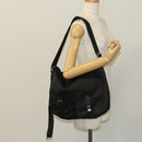 FENDI Shoulder Bag Nylon Black Silver Auth bs24965-26