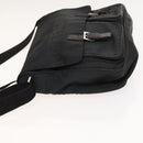 FENDI Shoulder Bag Nylon Black Silver Auth bs24965-4