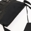 FENDI Shoulder Bag Nylon Black Silver Auth bs24965-6