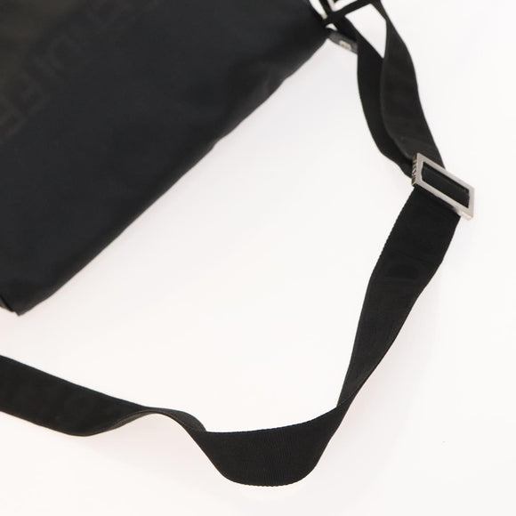 FENDI Shoulder Bag Nylon Black Silver Auth bs24965