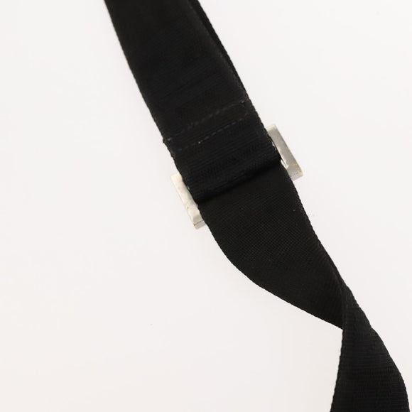 FENDI Shoulder Bag Nylon Black Silver Auth bs24965