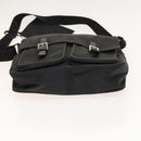 FENDI Shoulder Bag Nylon Black Silver Auth bs24965-5