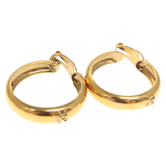 CHANEL Earring metal Gold CC Auth bs24970