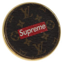 LOUIS VUITTON  Supreme Pin Badge metal Gold MP2076 LV Auth bs24973A-1
