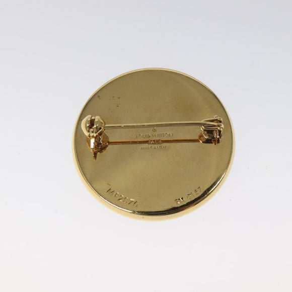 LOUIS VUITTON  Supreme Pin Badge metal Gold MP2076 LV Auth bs24973A