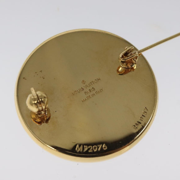 LOUIS VUITTON  Supreme Pin Badge metal Gold MP2076 LV Auth bs24973A