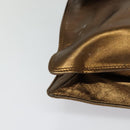 CHANEL Shoulder Bag Leather Brown Gold CC Auth bs24975-14