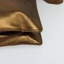 CHANEL Shoulder Bag Leather Brown Gold CC Auth bs24975-15