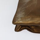CHANEL Shoulder Bag Leather Brown Gold CC Auth bs24975-9