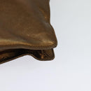 CHANEL Shoulder Bag Leather Brown Gold CC Auth bs24975-16