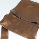 CHANEL Shoulder Bag Leather Brown Gold CC Auth bs24975-10