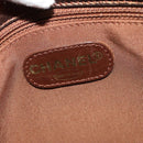 CHANEL Shoulder Bag Leather Brown Gold CC Auth bs24975-17