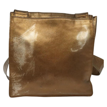 CHANEL Shoulder Bag Leather Brown Gold CC Auth bs24975 - 0