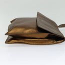 CHANEL Shoulder Bag Leather Brown Gold CC Auth bs24975-4