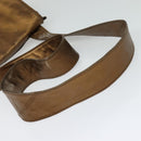 CHANEL Shoulder Bag Leather Brown Gold CC Auth bs24975-7
