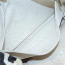 CHANEL Tote Bag Canvas White Silver CC Auth bs24978-20