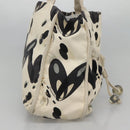 CHANEL Tote Bag Canvas White Silver CC Auth bs24978-3