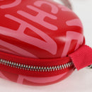 CHANEL Chain Bril Zonnebril Etui Brillenhoes Leer Rood CC Auth bs24979SAM-16