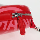 CHANEL Chain Glasses Sunglasses Case Glasses Case Leather Red CC Auth bs24979AM-19
