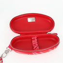 CHANEL Chain Glasses Sunglasses Case Glasses Case Leather Red CC Auth bs24979AM-20