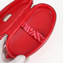 CHANEL Chain Glasses Sunglasses Case Glasses Case Leather Red CC Auth bs24979AM-10