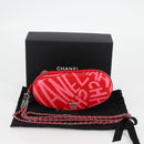 CHANEL Chain Bril Zonnebril Etui Brillenhoes Leer Rood CC Auth bs24979SAM-12