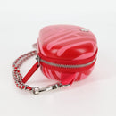 CHANEL Chain Glasses Sunglasses Case Glasses Case Leather Red CC Auth bs24979AM-4