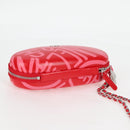 CHANEL Chain Glasses Sunglasses Case Glasses Case Leather Red CC Auth bs24979AM-5